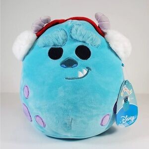 NEW Squishmallow Disney Sulley Monsters Inc Earmuffs Holiday Christmas 8” Plush